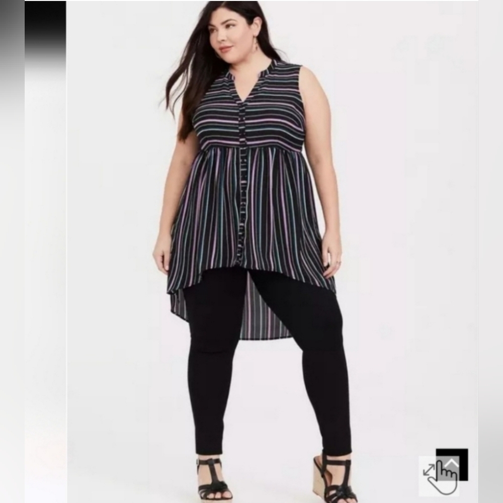 Torrid Lexie Georgette Tunic Tank Size 00 (10)